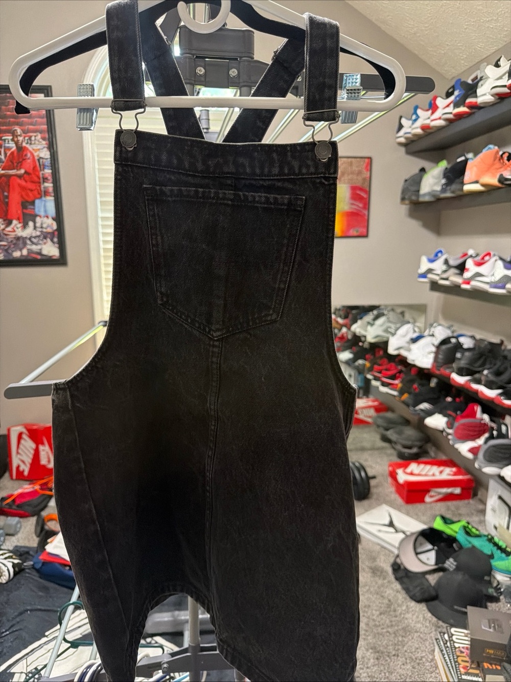Forever 21 Black Relaxed Women's Denim Overall Dress